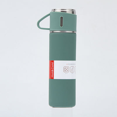 Stainless steel hand-carried thermos mug with cups !  More sets inside