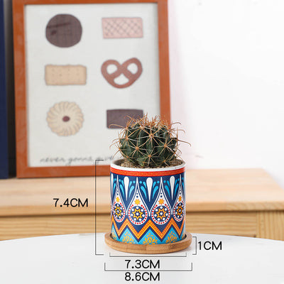 Mandala ceramic flower pot