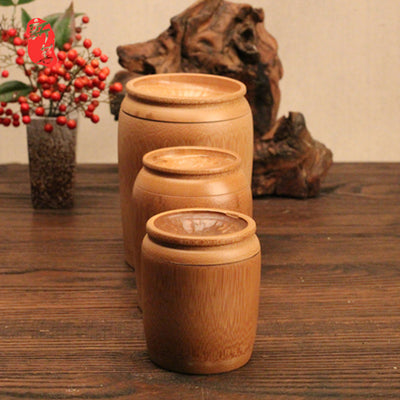 Natural bamboo tea pot