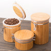 Bamboo round vaccum storage box