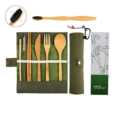 Bamboo cutlery set