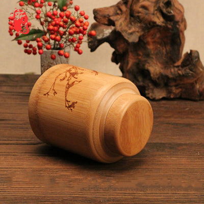 Natural bamboo tea pot