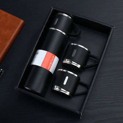 Stainless steel hand-carried thermos mug with cups !  More sets inside