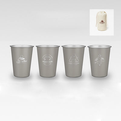 350ml Stainless Steel Pint Cups Set