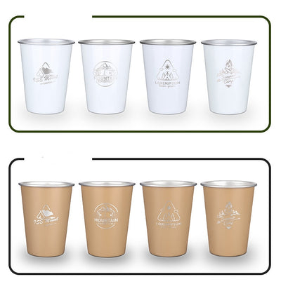 350ml Stainless Steel Pint Cups Set