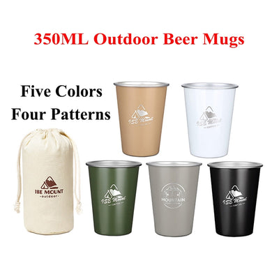 350ml Stainless Steel Pint Cups Set