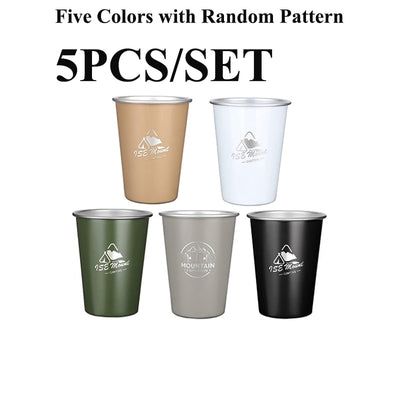 350ml Stainless Steel Pint Cups Set